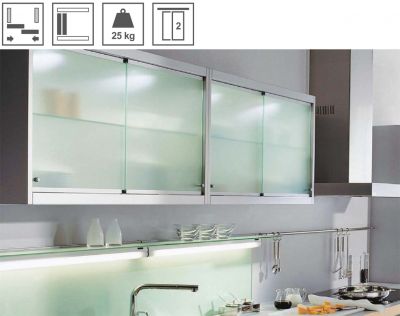 Bộ Phụ Kiện Cửa Trượt Tủ Kính Hafele Slido Design 25IFG