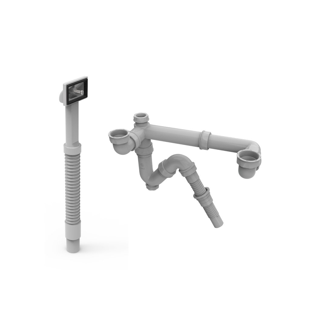 Bộ Xả Chậu Rửa Chén 2 Hộc Có 1 Xả Tràn Hafele 567.25.876