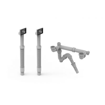 Bộ Xả Chậu Rửa Chén 2 Hộc Có 2 Xả Tràn Hafele 567.25.925