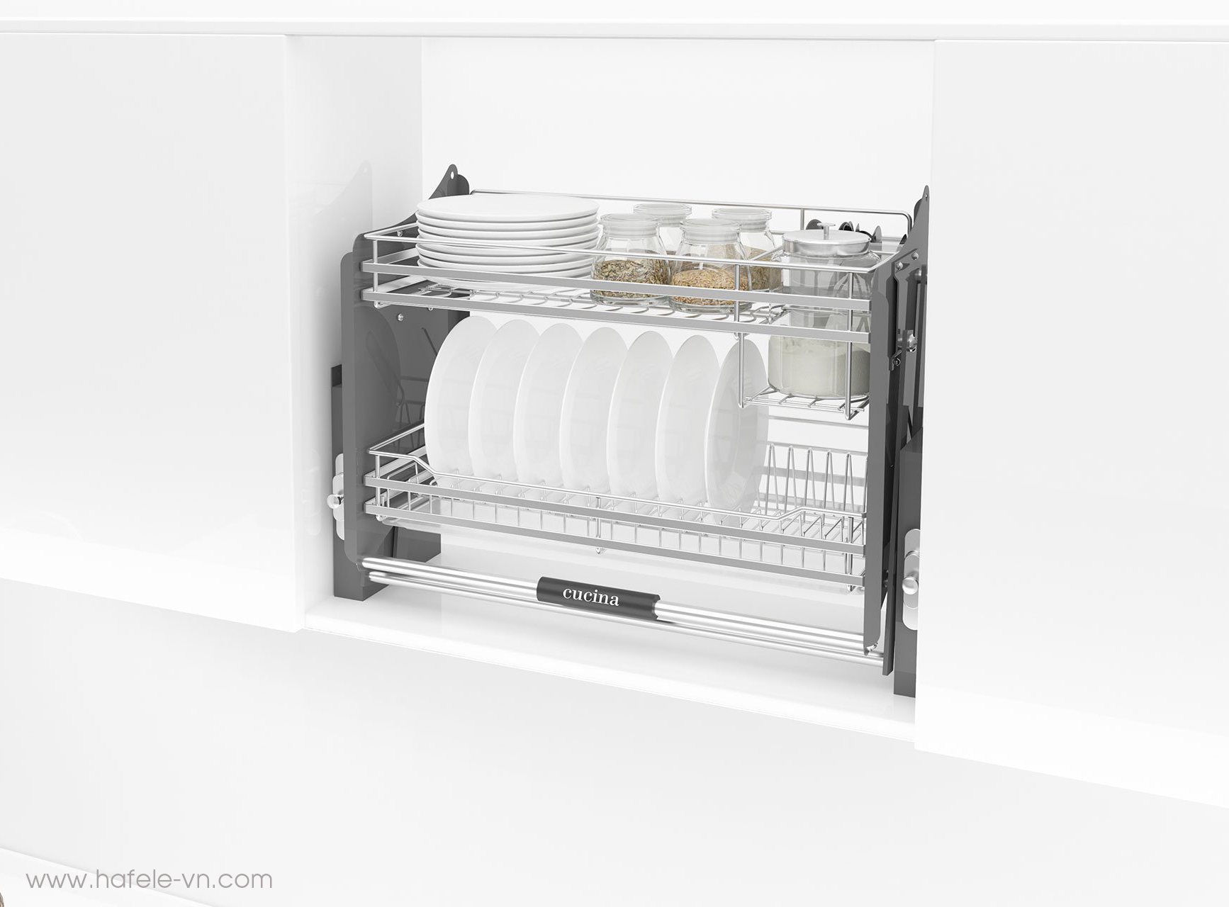 Rổ Chén Đĩa Di Động 900mm Kèm Ống Đựng Đũa Cucina 504.76.138