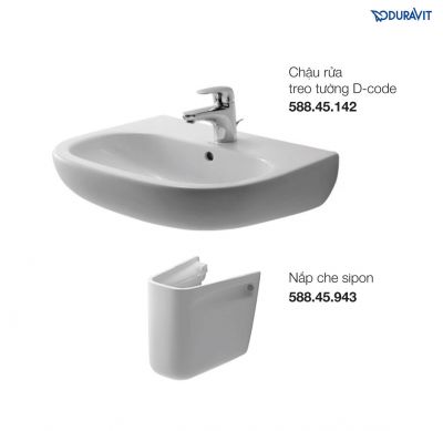 Chậu Rửa Lavabo Treo Tường D-code Duravit 588.45.147