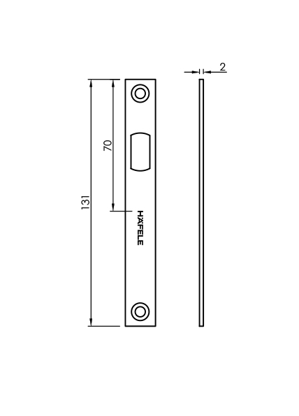 Bas Tường Cho Khóa Cửa Trượt Kính Hafele 981.59.070