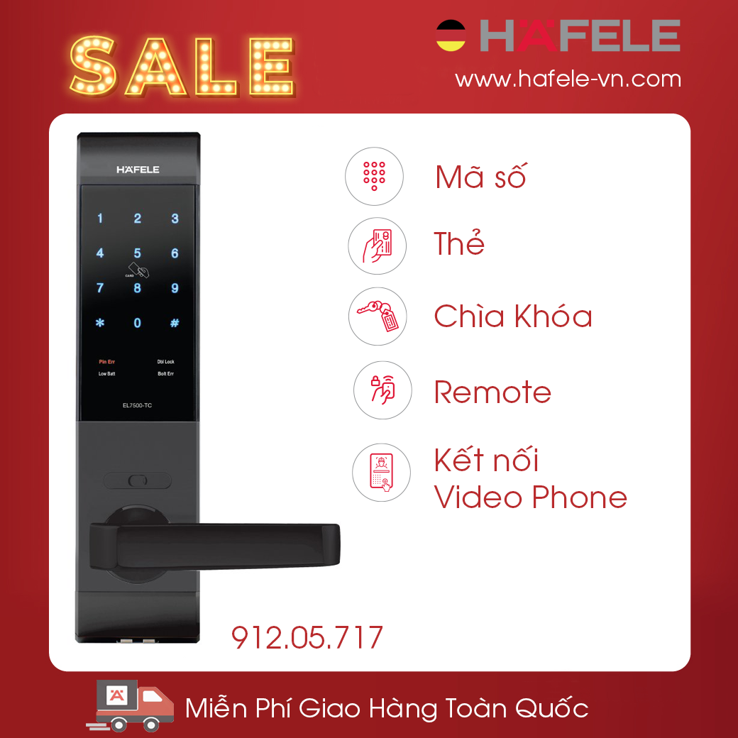 Khóa Điện Tử Thân Khóa Lớn EL7500-TC Hafele 912.05.717