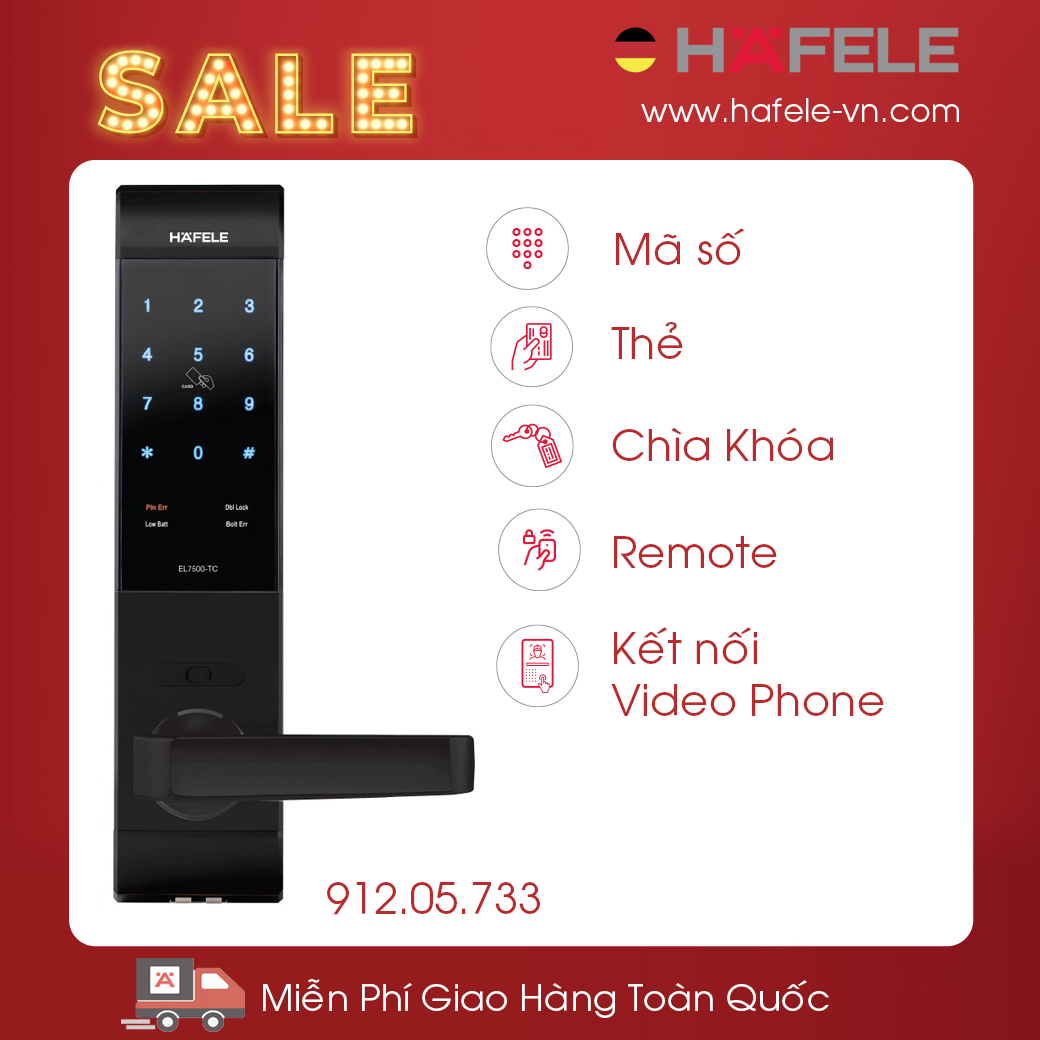 Khóa Điện Tử Thân Khóa Lớn EL7500-TC Hafele 912.05.733