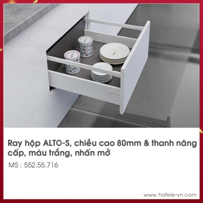 Ray Hộp Alto-S Nhấn Mở H80mm Hafele 552.55.716