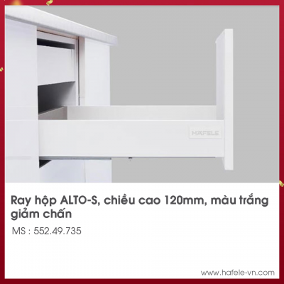 Ray Hộp Alto-S Giảm Chấn H120mm Hafele 552.49.735