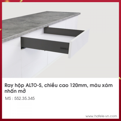 Ray Hộp Alto-S Nhấn Mở H120mm Hafele 552.35.345