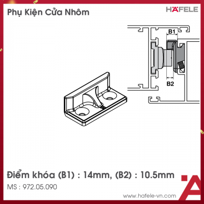 Điểm Khóa Cửa Nhôm Hafele 972.05.090