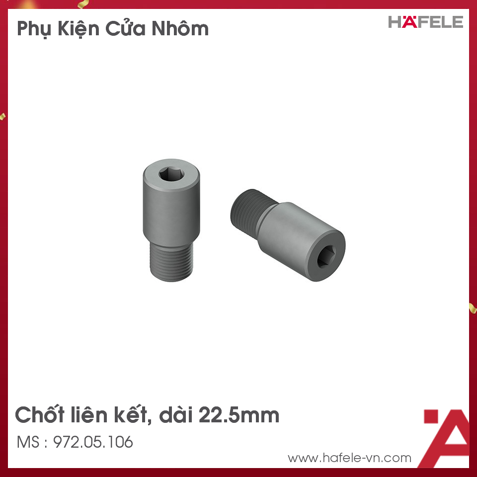 Chốt Liên Kết Cửa Nhôm 22.5mm Hafele 972.05.106
