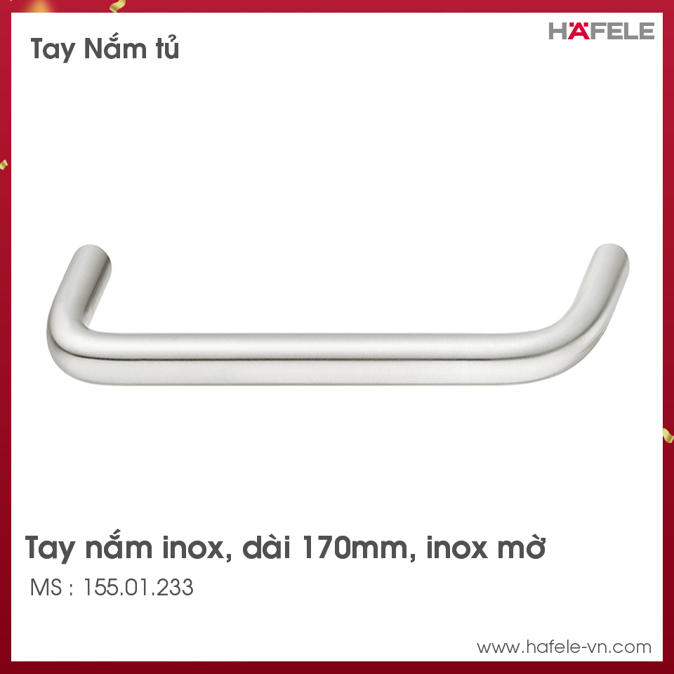 Tay Nắm Tủ Inox 170mm Hafele 155.01.233