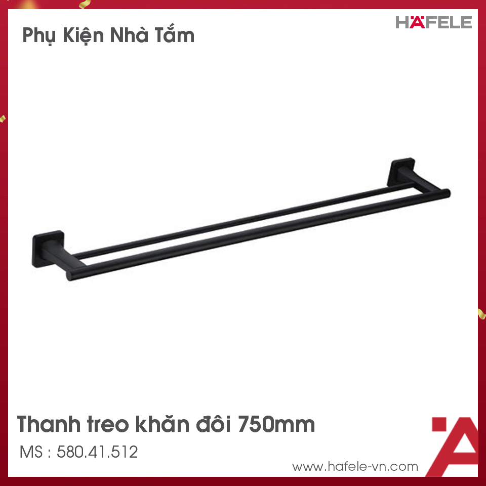 Thanh Treo Khăn Đôi 750mm Hafele 580.41.512