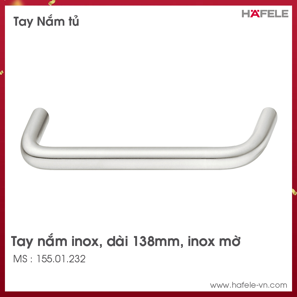 Tay Nắm Tủ Inox 138mm Hafele 155.01.232