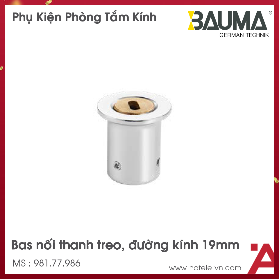 Bas Nối Thanh Treo Inox Bóng Bauma 981.77.986