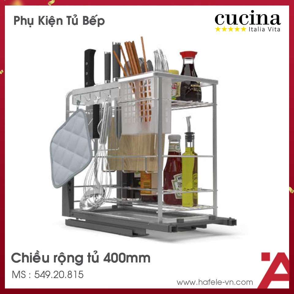 Bộ Đựng Dao Thớt Chai Lọ Sonata 400mm Cucina 549.20.815
