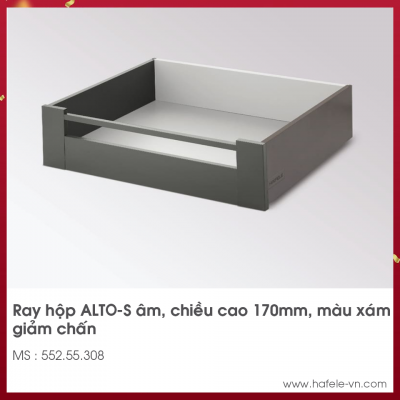 Ray Hộp Alto Nhấn Mở Giảm Chấn H170mm Hafele 552.55.308