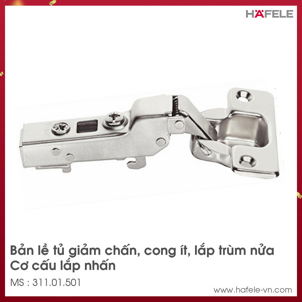 Bản Lề Metalla SM Giảm Chấn 110° Trùm Nửa Hafele 311.01.501