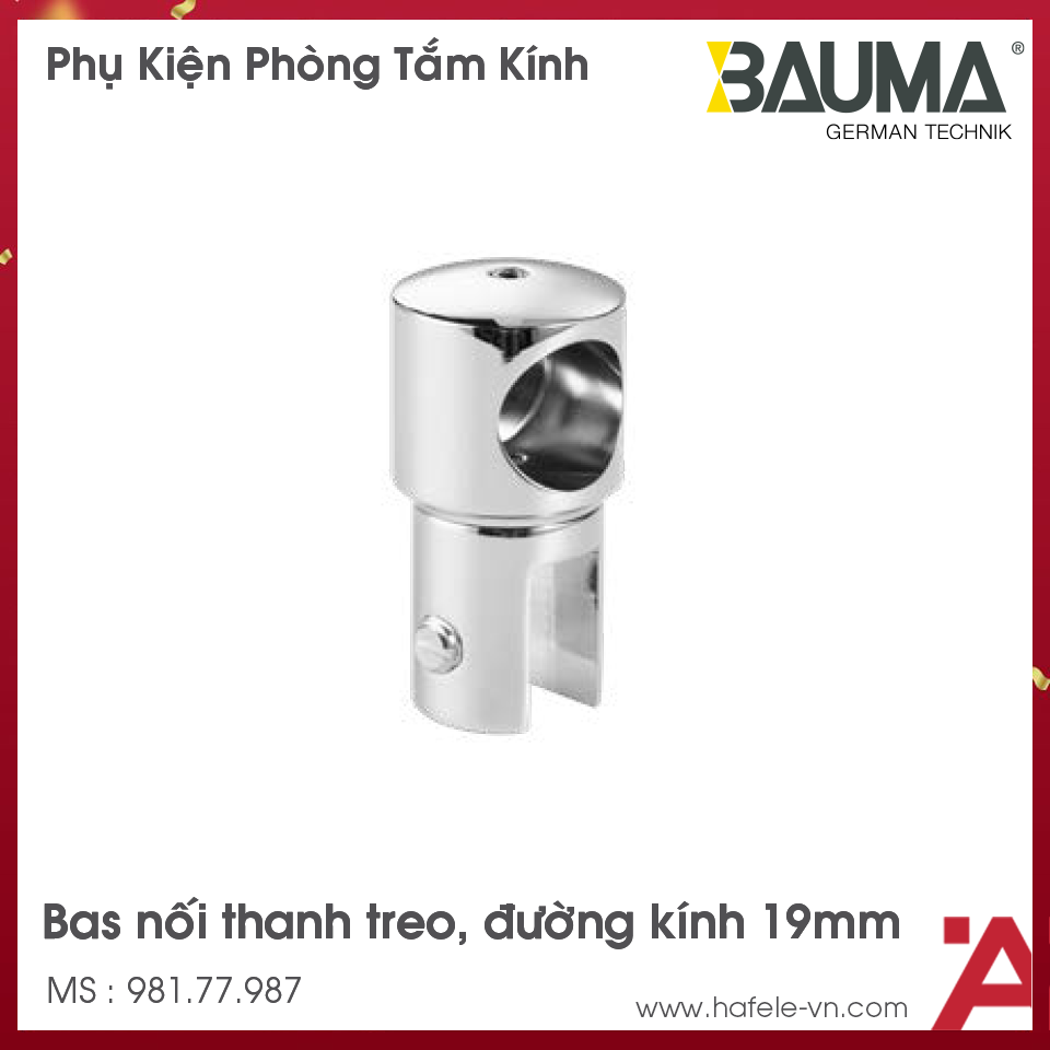 Bas Nối Thanh Treo Inox Bóng Bauma 981.77.987