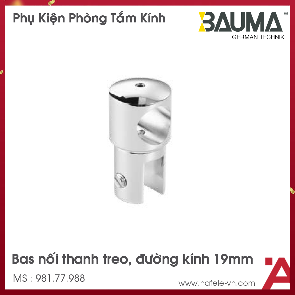 Bas Nối Thanh Treo Inox Bóng Bauma 981.77.988