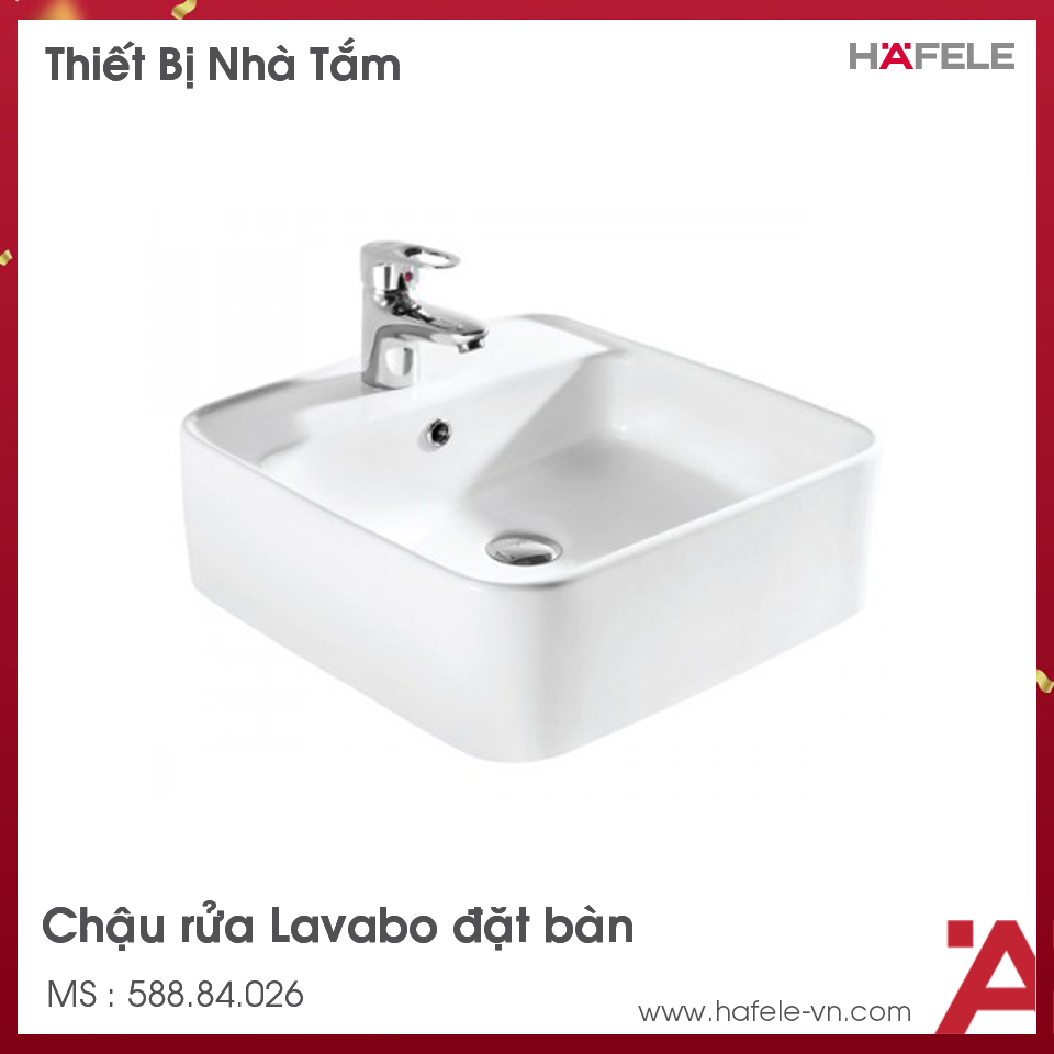 Chậu Lavabo Sứ Đặt Bàn 470 Hafele 588.84.026