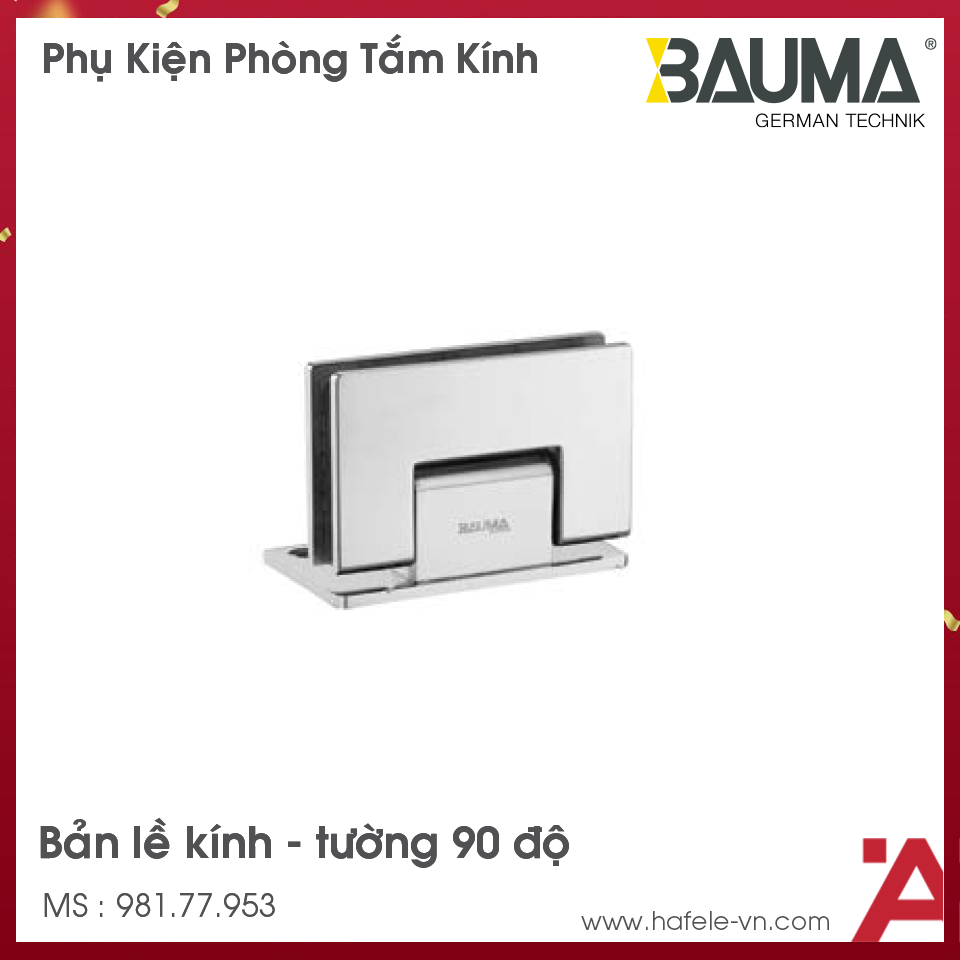 Bản Lề Kính - Tường 90º Bauma 981.77.953