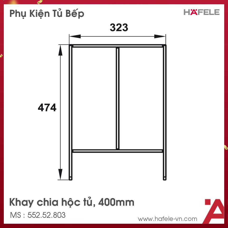 Khay Chia Ngăn Kéo 400mm Hafele 552.52.803