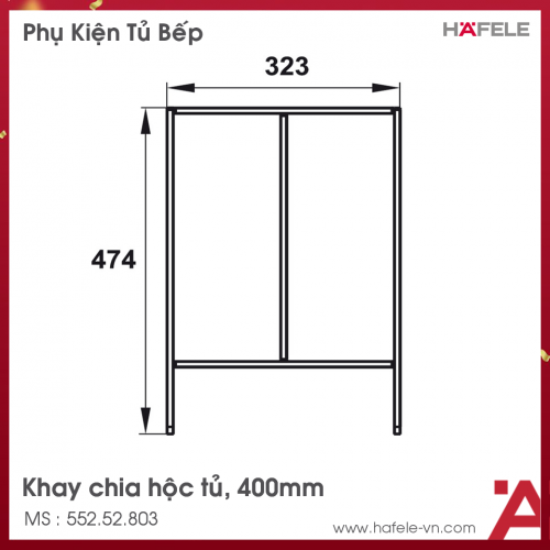 Khay Chia Ngăn Kéo 400mm Hafele 552.52.803