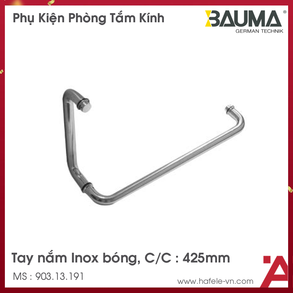 Tay Nắm Phòng Tắm Kính Bauma 903.13.191