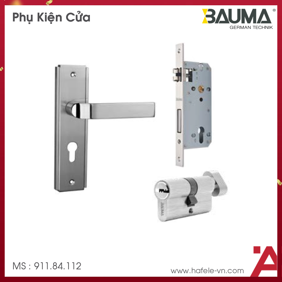 Bộ Khóa Tay Nắm Gạt BM055-58 Bauma 911.84.112