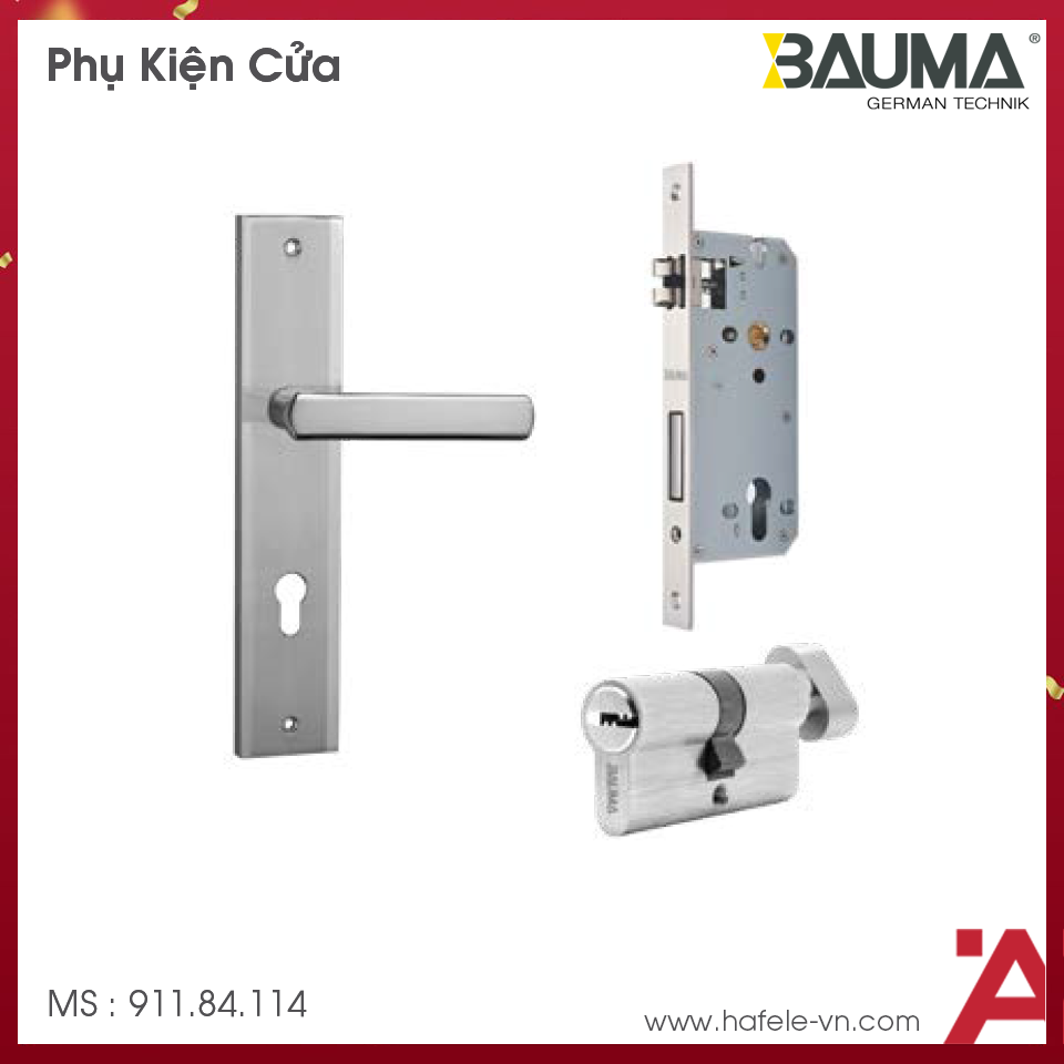 Bộ Khóa Tay Nắm Gạt BM066-85 Bauma 911.84.114