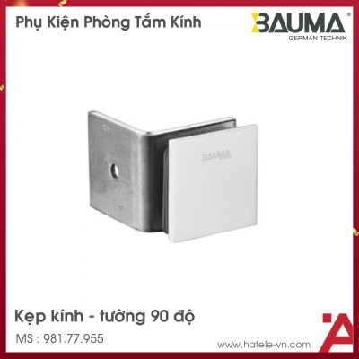 Kẹp Kính Tường 90º Phòng Tắm Kính Bauma 981.77.955