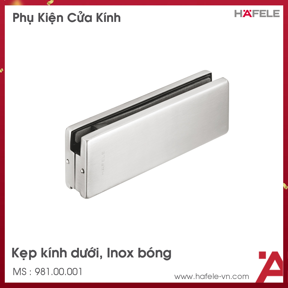 Kẹp Kính Dưới Inox Bóng Hafele 981.00.001