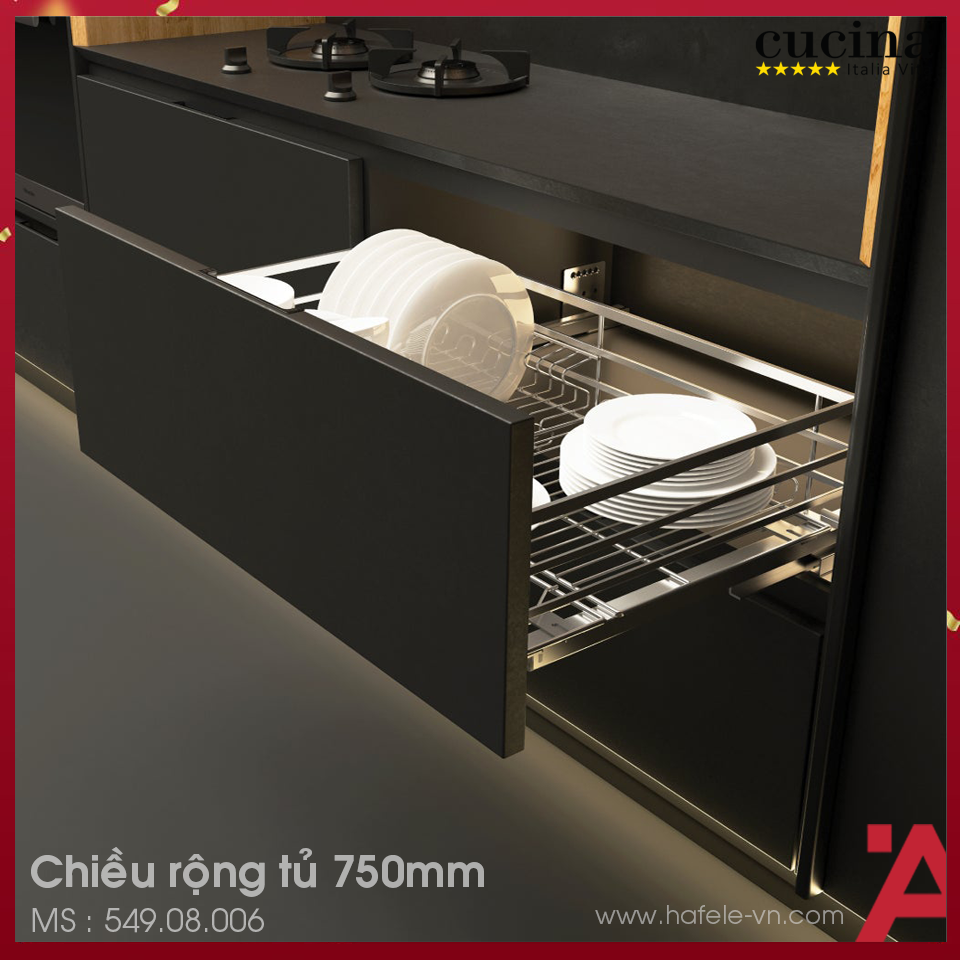 Rổ Đựng Chén Đĩa Cappella 750mm Cucina 549.08.006