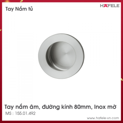 Tay Nắm Tủ Âm Ø80mm Hafele 155.01.492