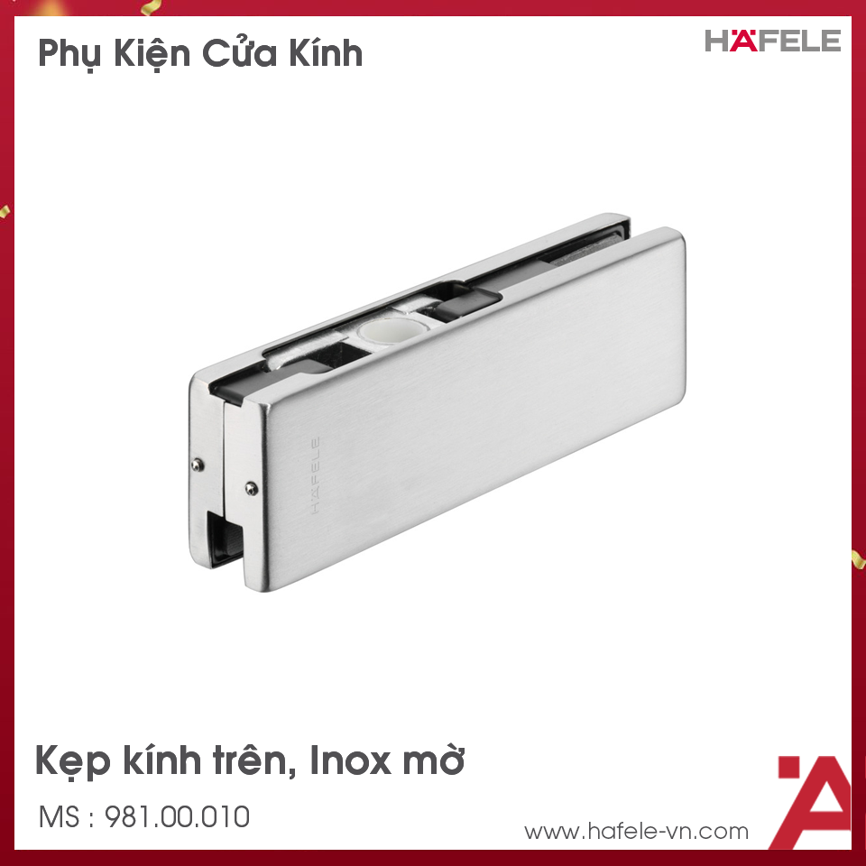 Kẹp Kính Trên Inox Mờ Hafele 981.00.010