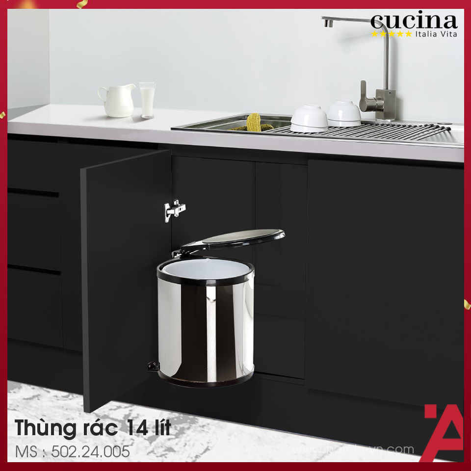 Thùng Đựng Rác Viola 400mm 14Lít Cucina 502.24.005