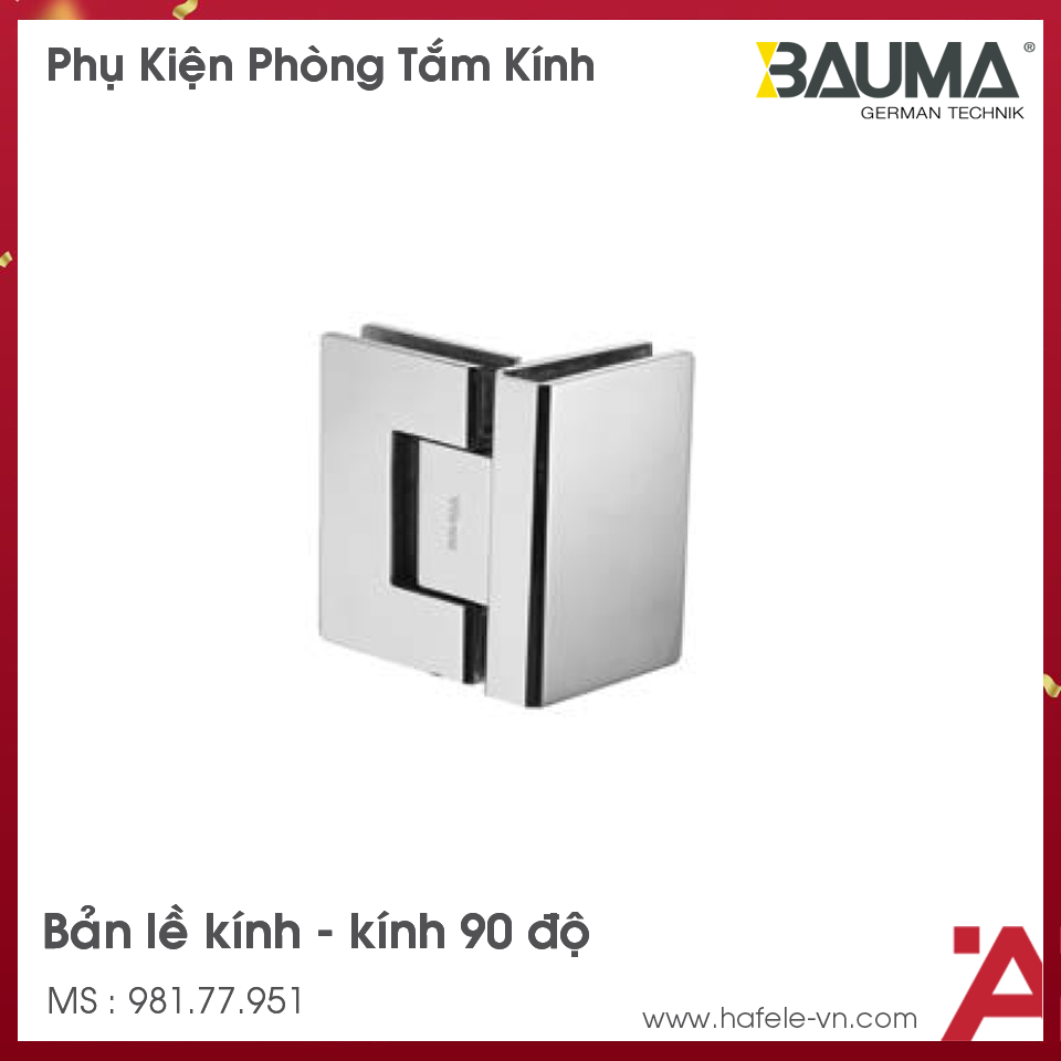 Bản Lề Kính - Kính 90º Bauma 981.77.951