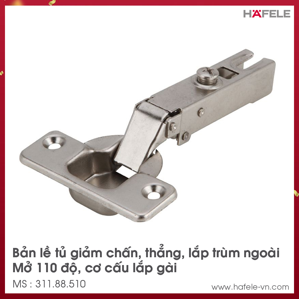 Bản Lề Trùm Ngoài Metalla A 110° Giảm Chấn Hafele 311.88.510