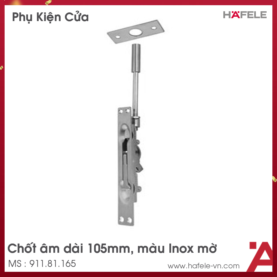 Chốt Âm 105mm Inox Mờ Hafele 911.81.165