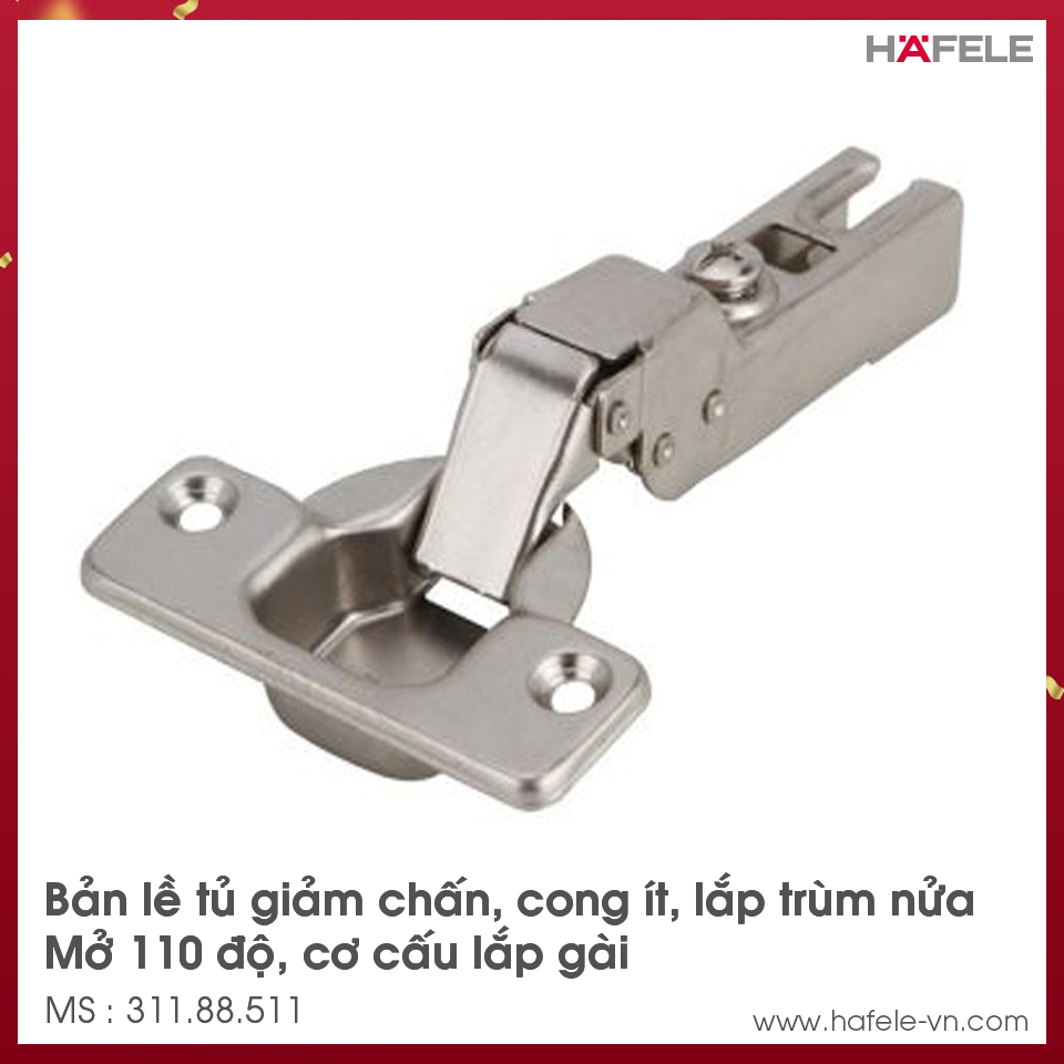 Bản Lề Trùm Nửa Metalla A 110° Giảm Chấn Hafele 311.88.511