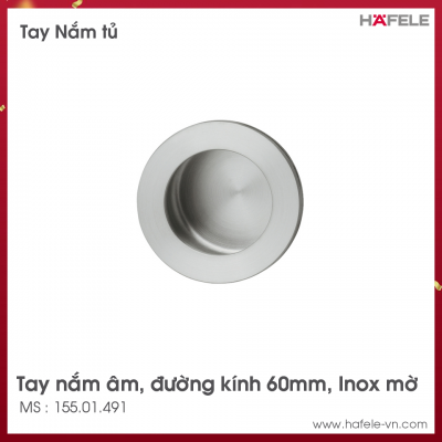 Tay Nắm Tủ Âm Ø60mm Hafele 155.01.491