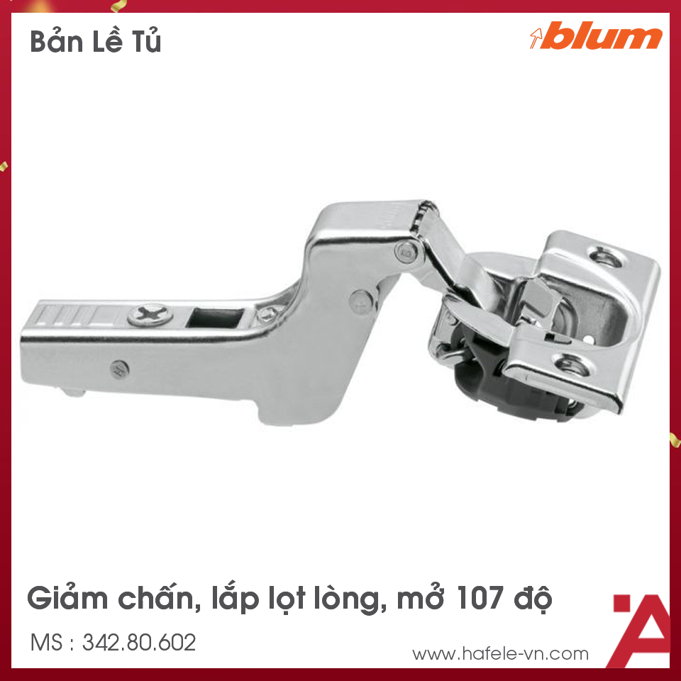 Bản Lề Clip Top Giảm Chấn 107º Lọt Lòng Blum 342.80.602