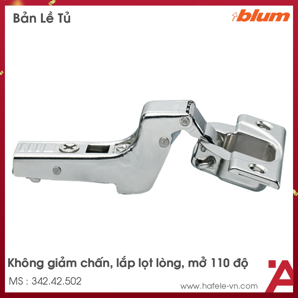 Bản Lề Clip Top Không Giảm Chấn 110º Lọt Lòng Blum 342.42.502
