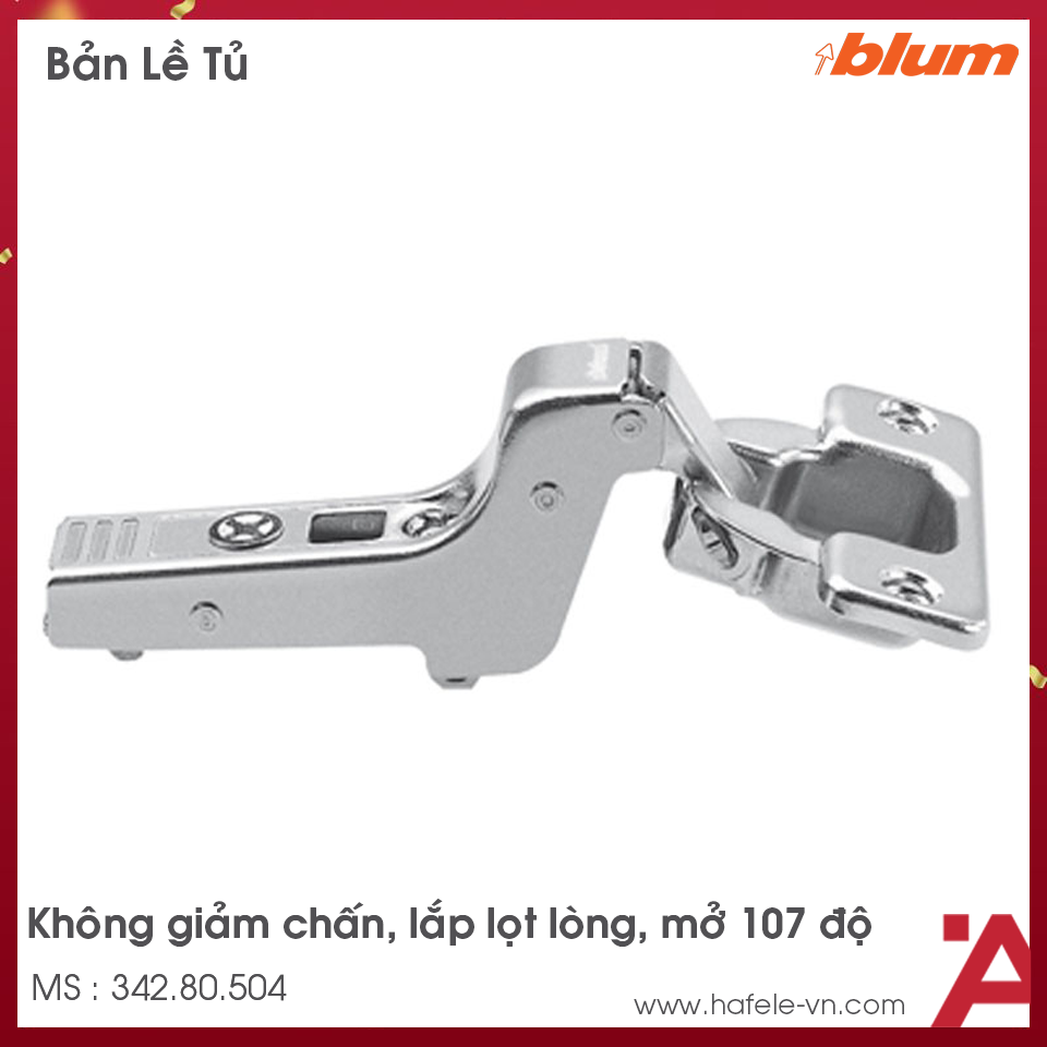 Bản Lề Clip Top Không Giảm Chấn 107º Lọt Lòng Blum 342.80.504