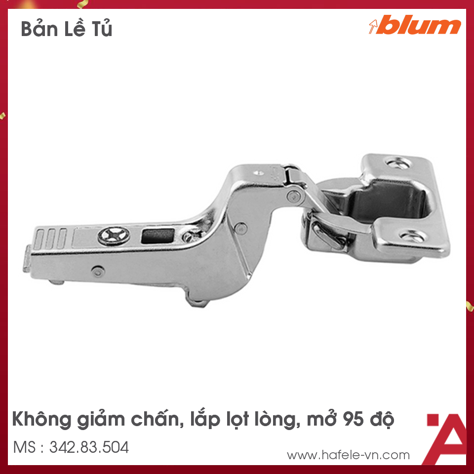 Bản Lề Cho Gỗ Dày 25mm Lọt Lòng Blum 342.83.504