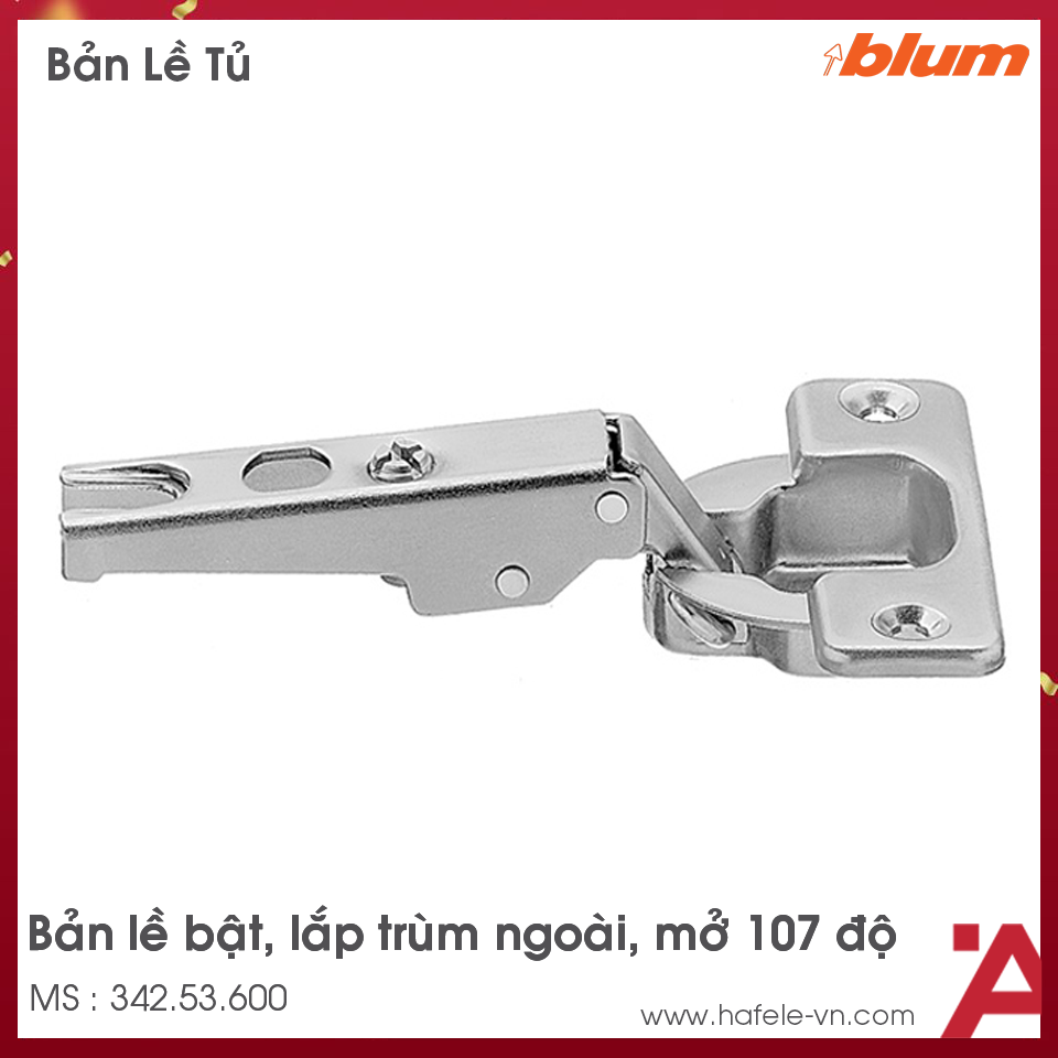Bản Lề Modul 107º Trùm Ngoài Blum 342.53.600