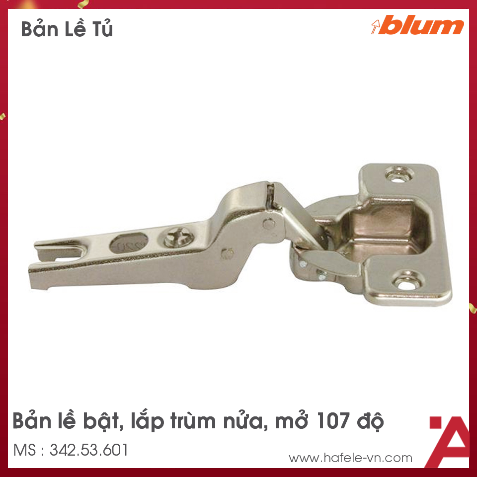Bản Lề Modul 107º Trùm Nửa Blum 342.53.601