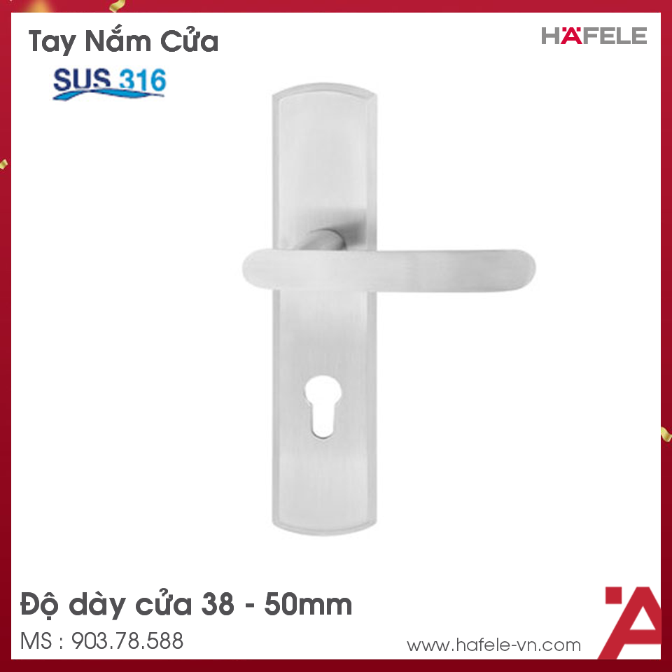 Tay Nắm Gạt Mở Phải C/C 72mm Hafele 903.78.588