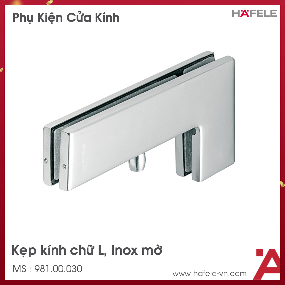 Nẹp Kính Chữ L Inox mờ Hafele 981.00.030