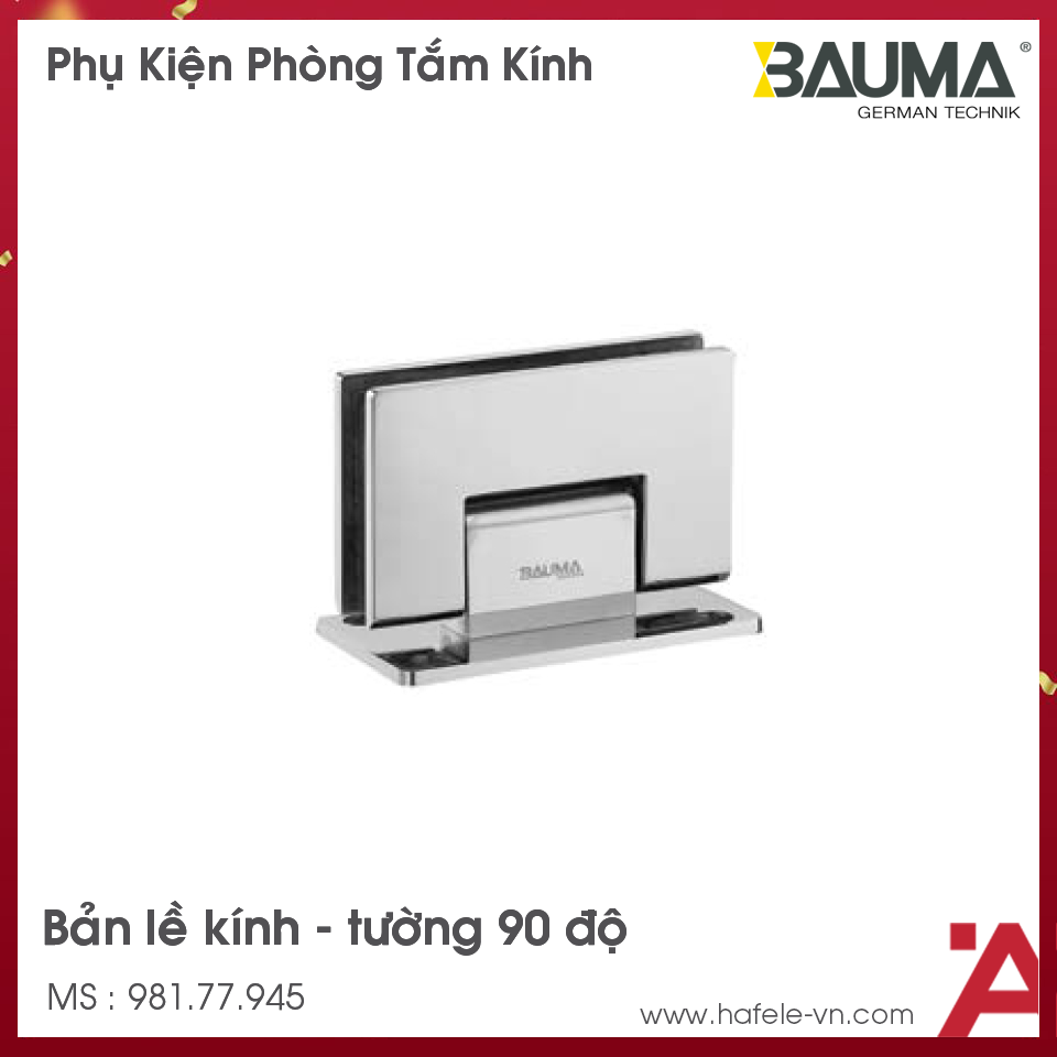 Bản Lề Kính - Tường 90º Bauma 981.77.945