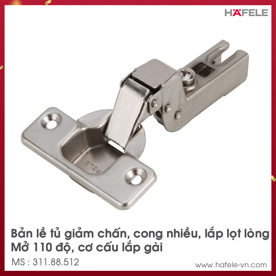 Bản Lề Lọt Lòng Metalla A 110° Giảm Chấn Hafele 311.88.512